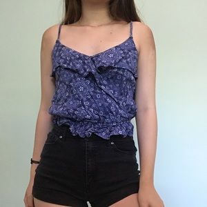 blue floral tank